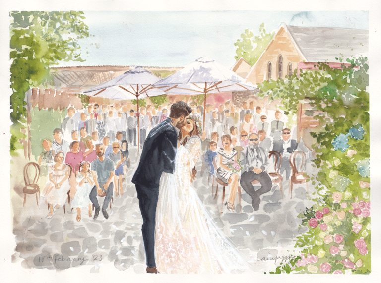 Bendigo live wedding painting