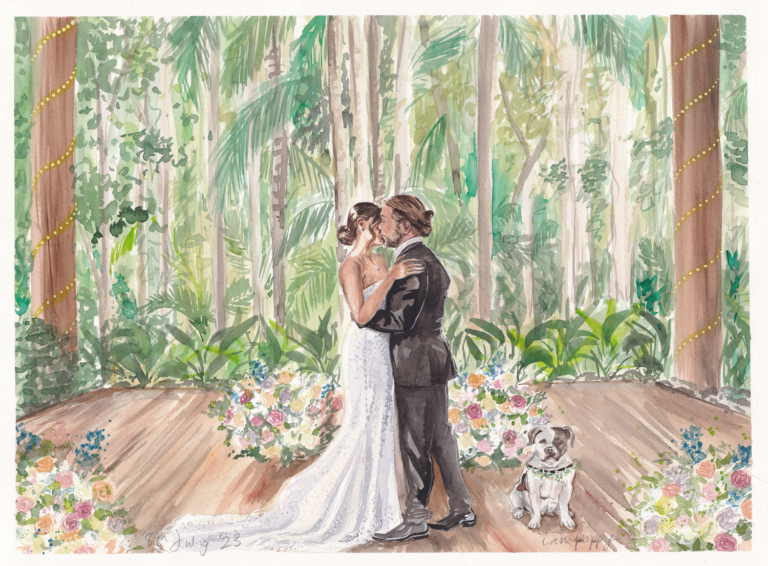 Cedar Creek Lodges live Wedding painting