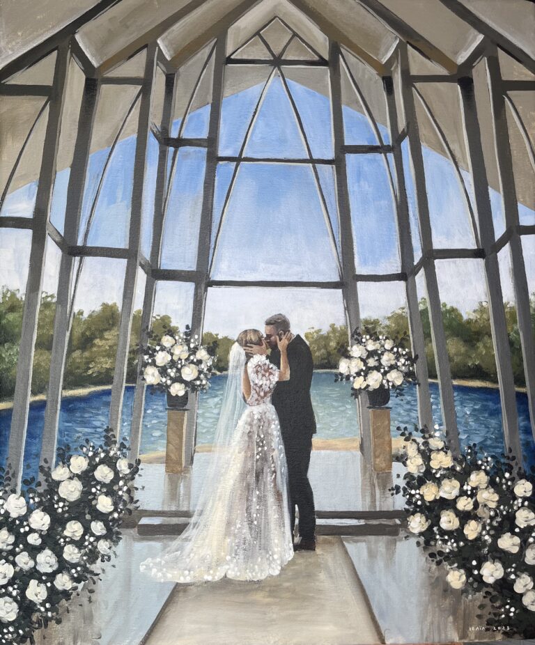 Intercontinental Sanctuary Cove live wedding painting